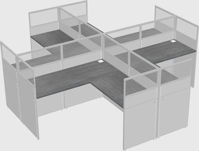 Shared l-shaped cubicles