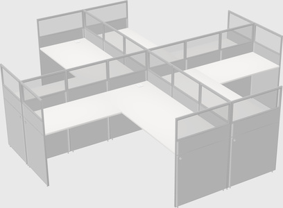 Shared l-shaped cubicles