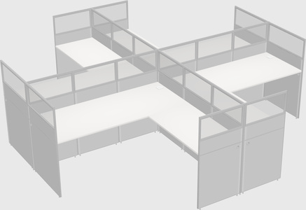 Shared l-shaped cubicles