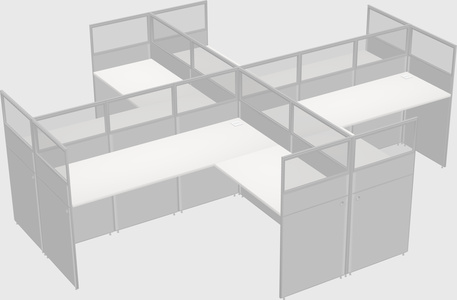 Shared l-shaped cubicles