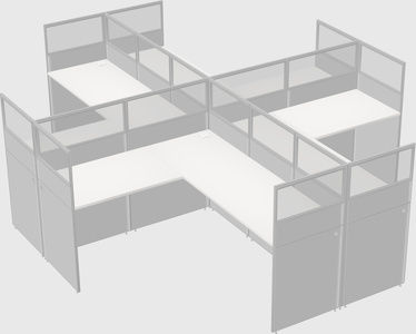 Shared l-shaped cubicles