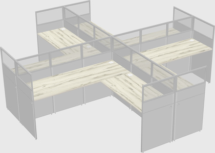 Shared l-shaped cubicles