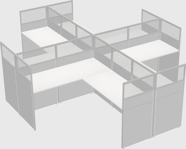 Shared l-shaped cubicles