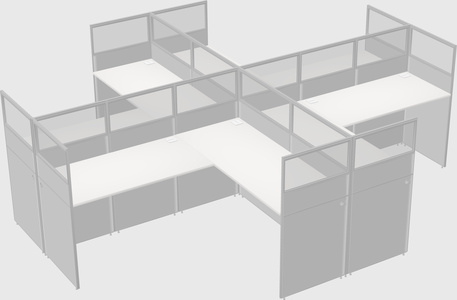 Shared l-shaped cubicles