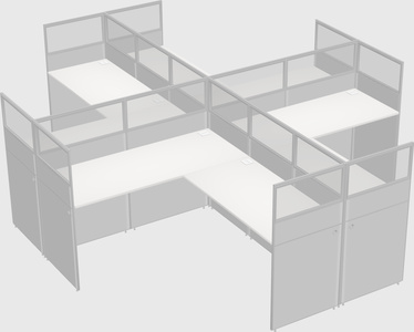 Shared l-shaped cubicles