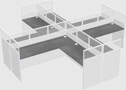 Shared l-shaped cubicles