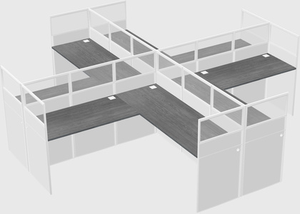 Shared l-shaped cubicles
