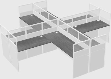 Shared l-shaped cubicles