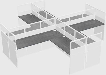 Shared l-shaped cubicles