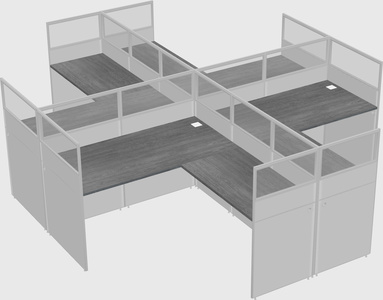 Shared l-shaped cubicles