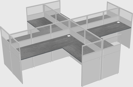 Shared l-shaped cubicles