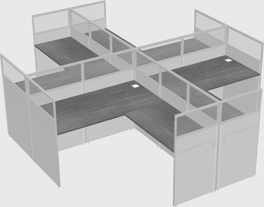 Shared l-shaped cubicles