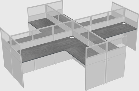 Shared l-shaped cubicles