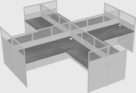 Shared l-shaped cubicles