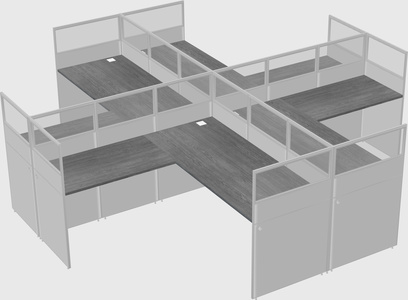 Shared l-shaped cubicles