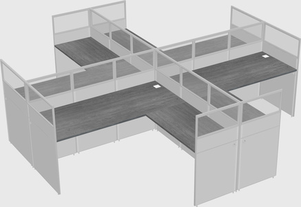 Shared l-shaped cubicles