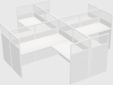Shared l-shaped cubicles