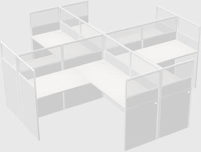Shared l-shaped cubicles