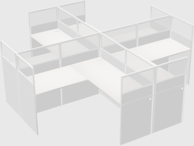 Shared l-shaped cubicles