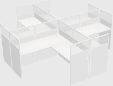 Shared l-shaped cubicles