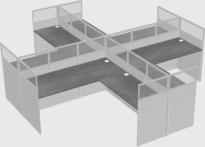 Shared l-shaped cubicles