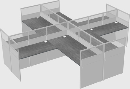 Shared l-shaped cubicles