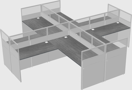 Shared l-shaped cubicles
