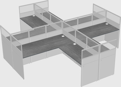 Shared l-shaped cubicles