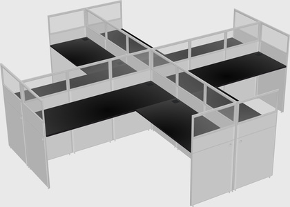 Shared l-shaped cubicles