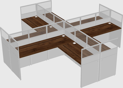 Shared l-shaped cubicles