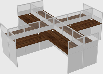 Shared l-shaped cubicles