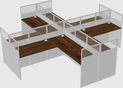 Shared l-shaped cubicles