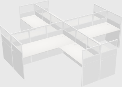 Shared l-shaped cubicles