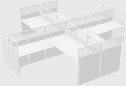 Shared l-shaped cubicles