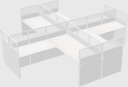 Shared l-shaped cubicles