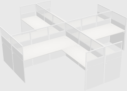 Shared l-shaped cubicles