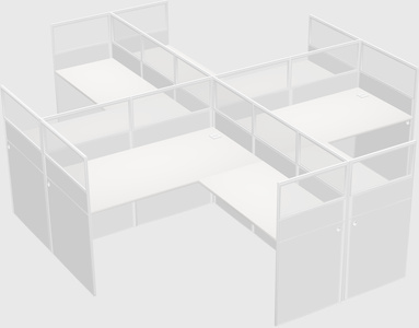 Shared l-shaped cubicles
