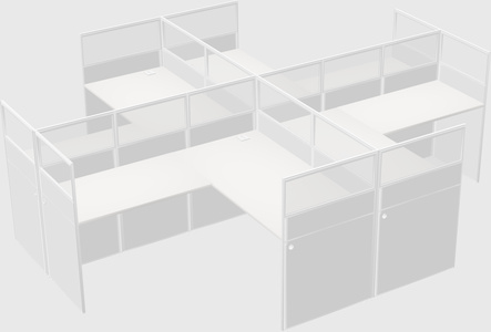 Shared l-shaped cubicles