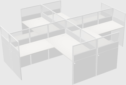 Shared l-shaped cubicles