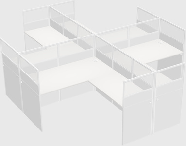 Shared l-shaped cubicles