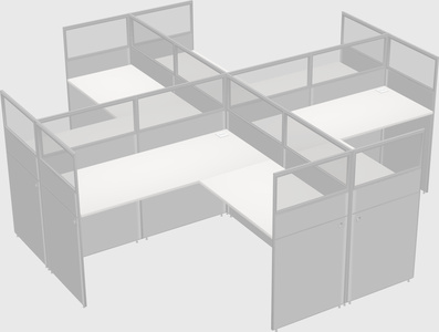 Shared l-shaped cubicles
