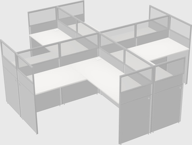 Shared l-shaped cubicles
