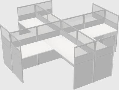 Shared l-shaped cubicles