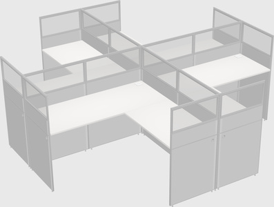 Shared l-shaped cubicles