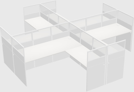 Shared l-shaped cubicles