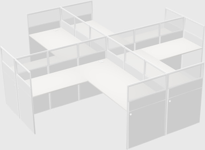 Shared l-shaped cubicles