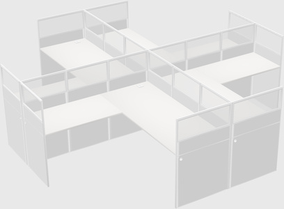Shared l-shaped cubicles