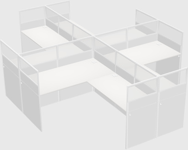 Shared l-shaped cubicles