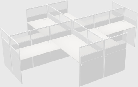 Shared l-shaped cubicles