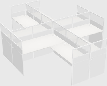 Shared l-shaped cubicles